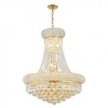 Worldwide Lighting Corp W83030G20 - Empire 12-Light Gold Finish and Clear Crystal Chandelier 20 in. Dia x 26 in. H Round Medium
