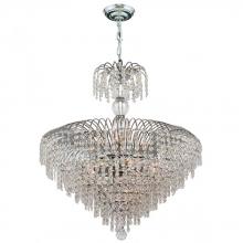 Worldwide Lighting Corp W83031C24 - Empire 14-Light Chrome Finish and Clear Crystal Chandelier 24 in. Dia x 28 in. H Round Large