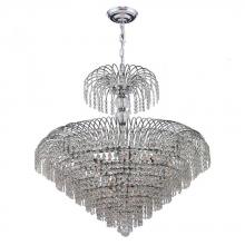 Worldwide Lighting Corp W83031C30 - Empire 14-Light Chrome Finish and Clear Crystal Chandelier 30 in. Dia x 32 in. H Round Large