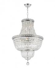 Worldwide Lighting Corp W83032C18 - Empire 12-Light Chrome Finish and Clear Crystal Chandelier 18 in. Dia x 27 in. H Round Medium