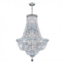 Worldwide Lighting Corp W83032C22 - Empire 15-Light Chrome Finish and Clear Crystal Chandelier 22 in. Dia x 31 in. H Round Medium
