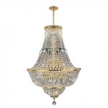 Worldwide Lighting Corp W83032G22 - Empire 15-Light Gold Finish and Clear Crystal Chandelier 22 in. Dia x 31 in. H Round Medium