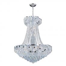 Worldwide Lighting Corp W83034C26 - Empire 15-Light Chrome Finish and Clear Crystal Chandelier 26 in. Dia x 32 in. H Round Large