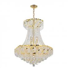 Worldwide Lighting Corp W83034G22 - Empire 11-Light Gold Finish and Clear Crystal Chandelier 22 in. Dia x 26 in. H Round Medium