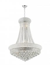 Worldwide Lighting Corp W83035C24 - Empire 14-Light Chrome Finish and Clear Crystal Chandelier 24 in. Dia x 32 in. H Large