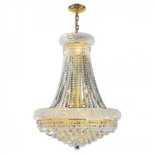 Worldwide Lighting Corp W83035G24 - Empire 14-Light Gold Finish and Clear Crystal Chandelier 24 in. Dia x 32 in. H Large