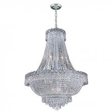 Worldwide Lighting Corp W83048C24 - Empire 12-Light Chrome Finish and Clear Crystal Chandelier 24 in. Dia x 28 in. Round Large