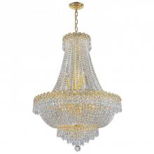 Worldwide Lighting Corp W83048G24 - Empire 12-Light Gold Finish and Clear Crystal Chandelier 24 in. Dia x 28 in. Round Large