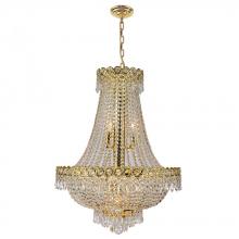 Worldwide Lighting Corp W83049G20 - Empire 12-Light Gold Finish and Clear Crystal Chandelier 20 in. Dia x 28 in. H Round Medium