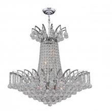 Worldwide Lighting Corp W83053C19 - Empire 8-Light Chrome Finish and Clear Crystal Chandelier 19 in. Dia x 19 in. H Medium