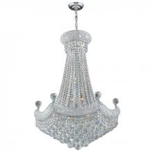 Worldwide Lighting Corp W83074C24 - Empire 15-Light Chrome Finish and Clear Crystal Chandelier 24 in. Dia x 32 in. H