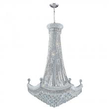 Worldwide Lighting Corp W83074C30 - Empire 18-Light Chrome Finish and Clear Crystal Chandelier 30 in. Dia x 48 in. H