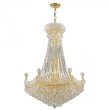 Worldwide Lighting Corp W83074G24 - Empire 15-Light Gold Finish and Clear Crystal Chandelier 24 in. Dia x 32 in. H