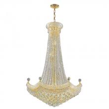 Worldwide Lighting Corp W83074G30 - Empire 18-Light Gold Finish and Clear Crystal Chandelier 30 in. Dia x 48 in. H