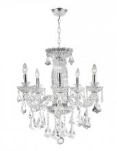 Worldwide Lighting Corp W83089C25 - Olde World Collection 5 Light Chrome Finish Crystal Chandelier 25" D x 25" H Large