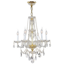 Worldwide Lighting Corp W83096G23 - Provence 6-Light Gold Finish and Clear Crystal Chandelier 23 in. Dia x 31 in. H Medium