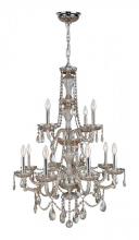 Worldwide Lighting Corp W83098C28-GT - Provence 12-Light Chrome Finish and Golden Teak Crystal Chandelier 28 in. Dia x 41 in. H Two 2 Tier 