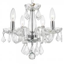 Worldwide Lighting Corp W83100C16-CL - Clarion 4-Light Chrome Finish and Clear Crystal Chandelier 16 in. Dia x 12 in. H Mini