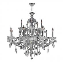 Worldwide Lighting Corp W83101C35-CL - Provence 15-Light Chrome Finish and Clear Crystal Chandelier 35 in. Dia x 31 in. H Two 2 Tier Large