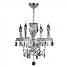 Worldwide Lighting Corp W83103C17-CL - Provence 4-Light Chrome Finish and Clear Crystal Chandelier 17 in. Dia x 18 in. H Medium