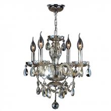 Worldwide Lighting Corp W83103C17-GT - Provence 4-Light Chrome Finish and Golden Teak Crystal Chandelier 17 in. Dia x 18 in. H Medium
