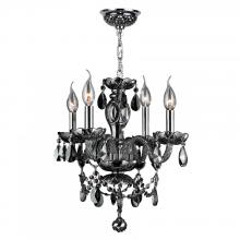 Worldwide Lighting Corp W83103C17-SM - Provence 4-Light Chrome Finish and Smoke Crystal Chandelier 17 in. Dia x 18 in. H Medium