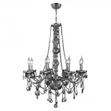 Worldwide Lighting Corp W83106C28-CH - Provence 8-Light Chrome Finish and Chrome Crystal Chandelier 28 in. Dia x 34 in. H Large
