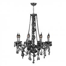 Worldwide Lighting Corp W83106C28-SM - Provence 8-Light Chrome Finish and Smoke Crystal Chandelier 28 in. Dia x 34 in. H Large