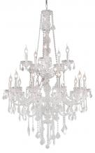 Worldwide Lighting Corp W83107C33-CL - Provence 15-Light Chrome Finish and Clear Crystal Chandelier 33 in. Dia x 52 in. H Two 2 Tier Large