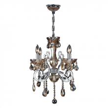 Worldwide Lighting Corp W83109C20-AM - Kronos Collection 4 Light Chrome Finish and Amber Crystal Chandelier 20" D x 24" H Medium