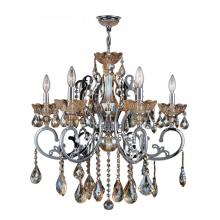 Worldwide Lighting Corp W83109C26-AM - Kronos Collection 6 Light Chrome Finish and Amber Crystal Chandelier 26" D x 24" H Large
