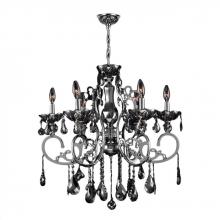 Worldwide Lighting Corp W83109C26-CH - Kronos Collection 6 Light Chrome Finish and Chrome Crystal Chandelier 26" D x 24" H Large