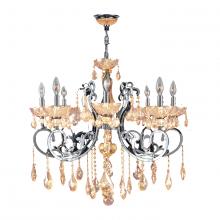 Worldwide Lighting Corp W83109C30-AM - Kronos Collection 8 Light Chrome Finish and Amber Crystal Chandelier 30" D x 26" H Large