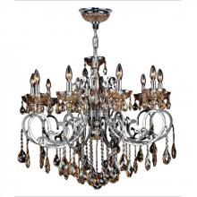 Worldwide Lighting Corp W83109C36-AM - Kronos Collection 10 Light Chrome Finish and Amber Crystal Chandelier 36" D x 28" H Large