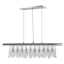 Worldwide Lighting Corp W83110C36 - Nadia 10-Light Chrome Finish and Clear Crystal Linear Pendant and Bar Chandelier 36 in. L x 10 in. H