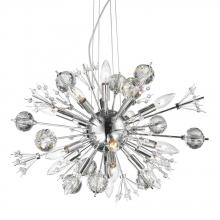 Worldwide Lighting Corp W83111C24 - Starburst 20 Light Chrome Finish and Clear Crystal Sputnik Chandelier 24 in. Dia x 16 in. H Large