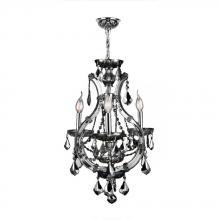 Worldwide Lighting Corp W83114C16-SM - Lyre Collection 4 Light Chrome Finish and Smoke Crystal Chandelier 16" D x 28" H Mini