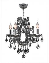Worldwide Lighting Corp W83115C19-CH - Lyre Collection 4 Light Chrome Finish and Chrome Crystal Chandelier 19" D x 18" H Medium