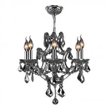 Worldwide Lighting Corp W83117C20-CH - Lyre Collection 6 Light Chrome Finish and Chrome Crystal Chandelier 20" D x 19" H Medium