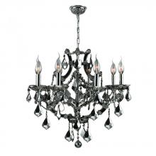 Worldwide Lighting Corp W83118C26-BL - Lyre Collection 8 Light Chrome Finish and Black Crystal Chandelier 26" D x 22" H Large