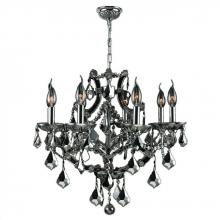Worldwide Lighting Corp W83118C26-CH - Lyre Collection 8 Light Chrome Finish and Chrome Crystal Chandelier 26" D x 22" H Large