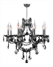 Worldwide Lighting Corp W83118C26-SM - Lyre Collection 8 Light Chrome Finish and Smoke Crystal Chandelier 26" D x 22" H Large
