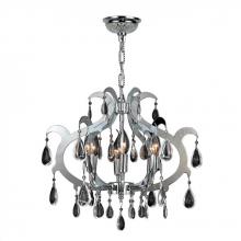 Worldwide Lighting Corp W83130C18 - Henna 6-Light Chrome Finish and Clear Crystal Chandelier 18 in. Dia x 15 in. H Medium