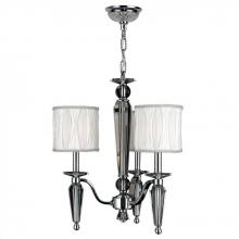 Worldwide Lighting Corp W83132C18 - Gatsby 3-Light Chrome Finish and Clear Crystal Chandelier with White Fabric Shade 18 in. Dia x 20 in