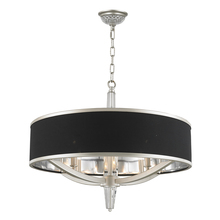 Worldwide Lighting Corp W83140MN26 - Gatsby  4-Light Matte Nickel Finish with Black drum Shade Chandelier 26 in. Dia x 26 in. H