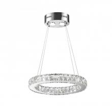 Worldwide Lighting Corp W83147KC18 - Galaxy 10 Integrated LEd Light Chrome Finish diamond Cut Crystal Oval Ring Chandelier 6000K 18 in. L