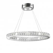 Worldwide Lighting Corp W83147KC28 - Galaxy 12 Integrated LEd Light Chrome Finish diamond Cut Crystal Oval Ring Chandelier 6000K 28 in. L