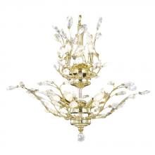 Worldwide Lighting Corp W83152G21 - Aspen 8-Light Gold Finish and Crystal Floral Chandelier 21 in. Dia x 22 in. H Two 2 Tier Medium