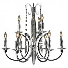 Worldwide Lighting Corp W83155C29 - Innsbruck Collection 9 Light Chrome Finish Crystal Chandelier 29" D x 26" H Two 2 Tier Large