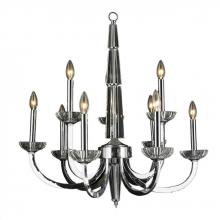 Worldwide Lighting Corp W83158C29 - Innsbruck 9-Light Chrome Finish and Clear Crystal Candle Chandelier Two 2 Tier 29 in. Dia x 30 in. H